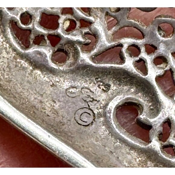 Vintage Sterling Silver 925 Filigree Heart Pendant With Small Fresh Water Pearls - Picture 6 of 6